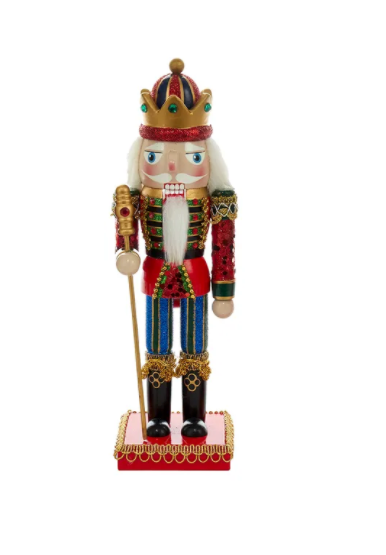 #21 10" Sequin Nutcracker--Blue Pants w/ Crown