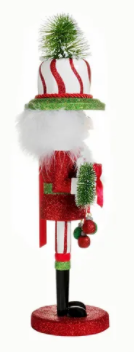 17" Decorative Hat Nutcracker--Candycane