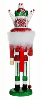 17" Decorative Hat Nutcracker--Peppermint