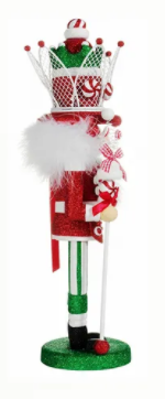 17" Decorative Hat Nutcracker--Peppermint