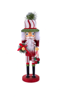 17" Decorative Hat Nutcracker--Candycane