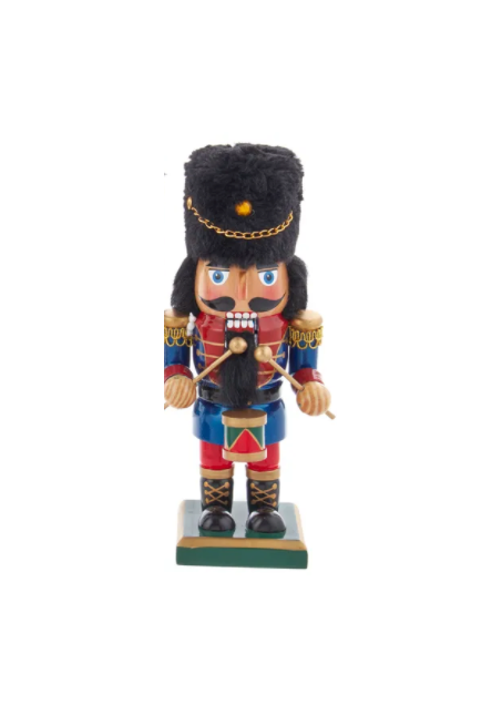 #15 9" Soldier & King Nutcracker--Blue Drum