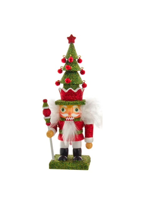 #19 9.25" Tree Hat Nutcracker--Green